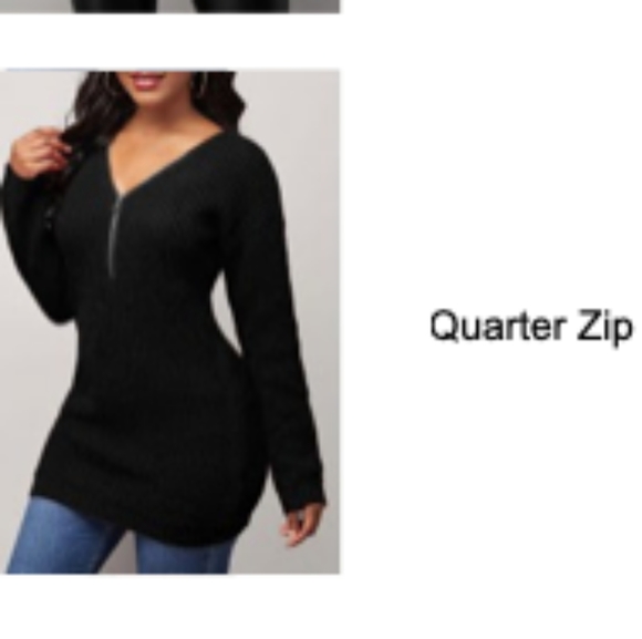Quarter Zipper Long Sleeve Sweater - Picture 4 of 5
